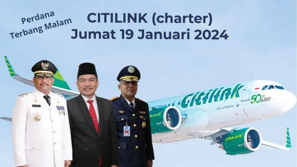 Pemprov Babel Dukung Penerbangan Carter Malam Maskapai Citilink di Belitung