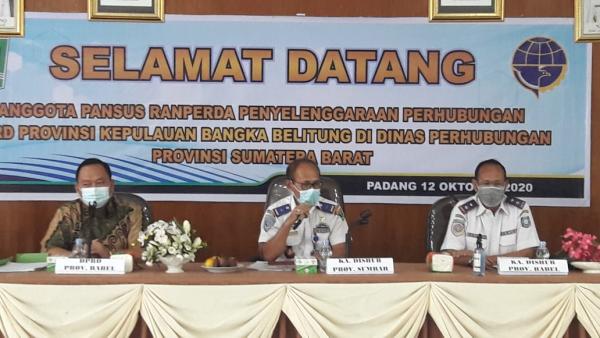 Kadishub Babel Dampingi Pansus Raperda Penyelenggaran Perhubungan DPRD Babel di Sumatera Barat